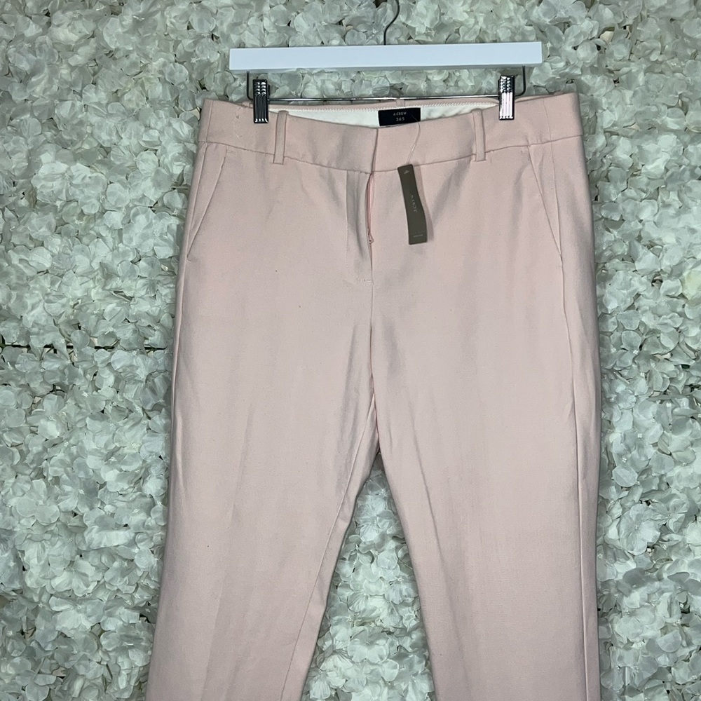 J. Crew Pink Ankle Cropped Pants with Subtle Texture